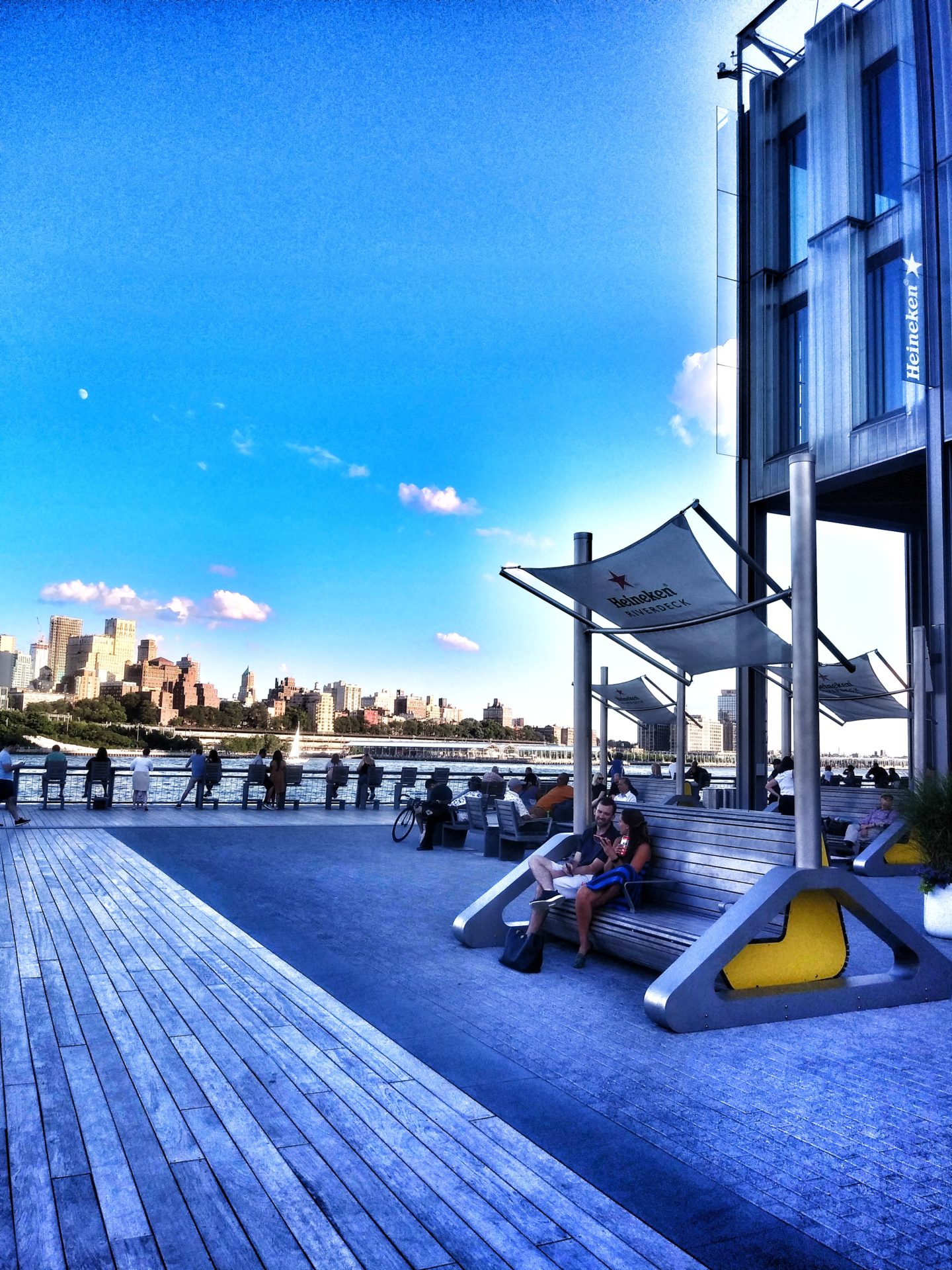 Pier 17 riverdeck and enjoying the Seaport District NYC
